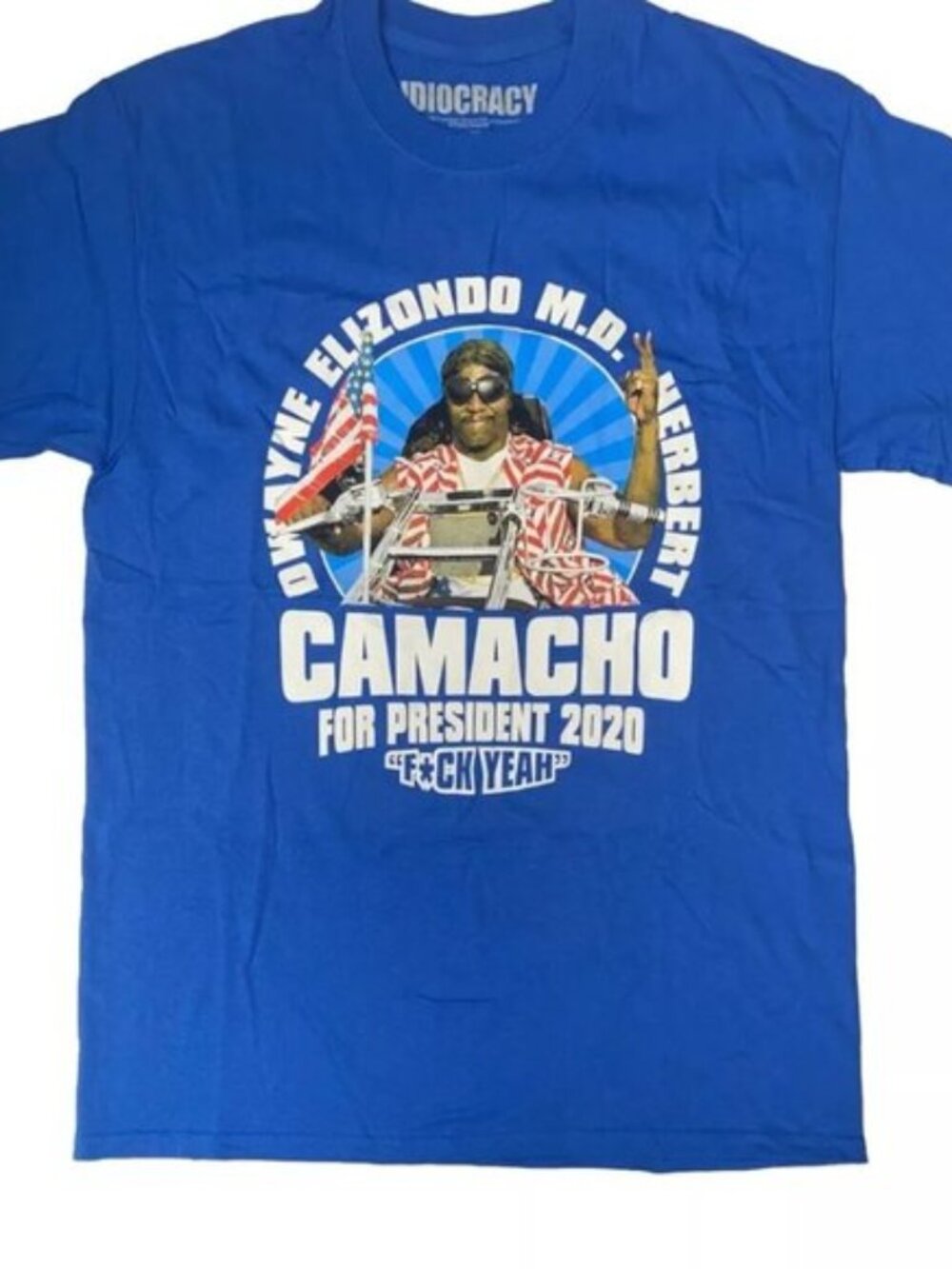 Idiocracy Comedy Movie Camacho for US President 2020 Men's T-Shirt Blue